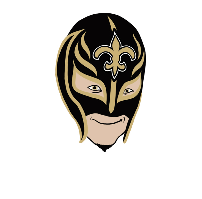 New Orleans Saints Rey Mysterio Logo fabric transfer